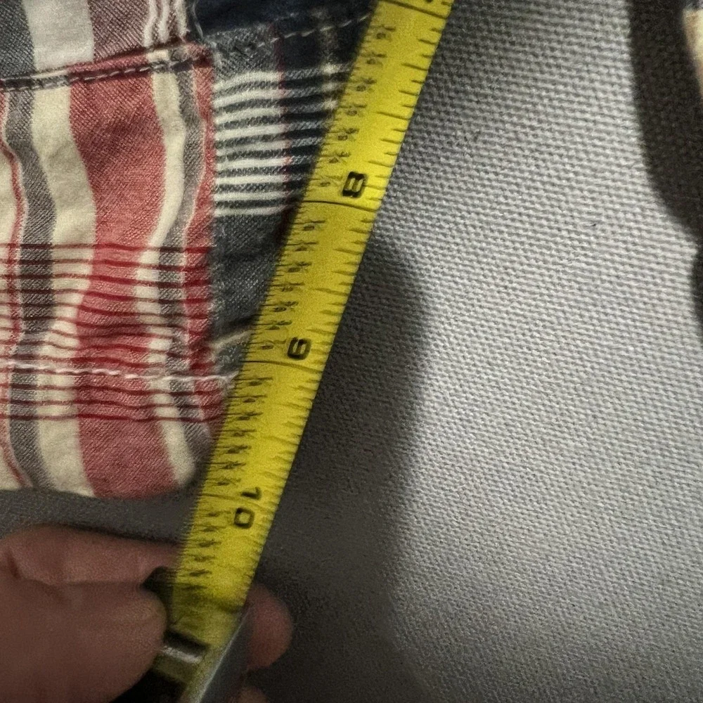 Gap Chino Shorts Mens 34 Multicolor Plaid Patchwork Madras Preppy Summer Casual